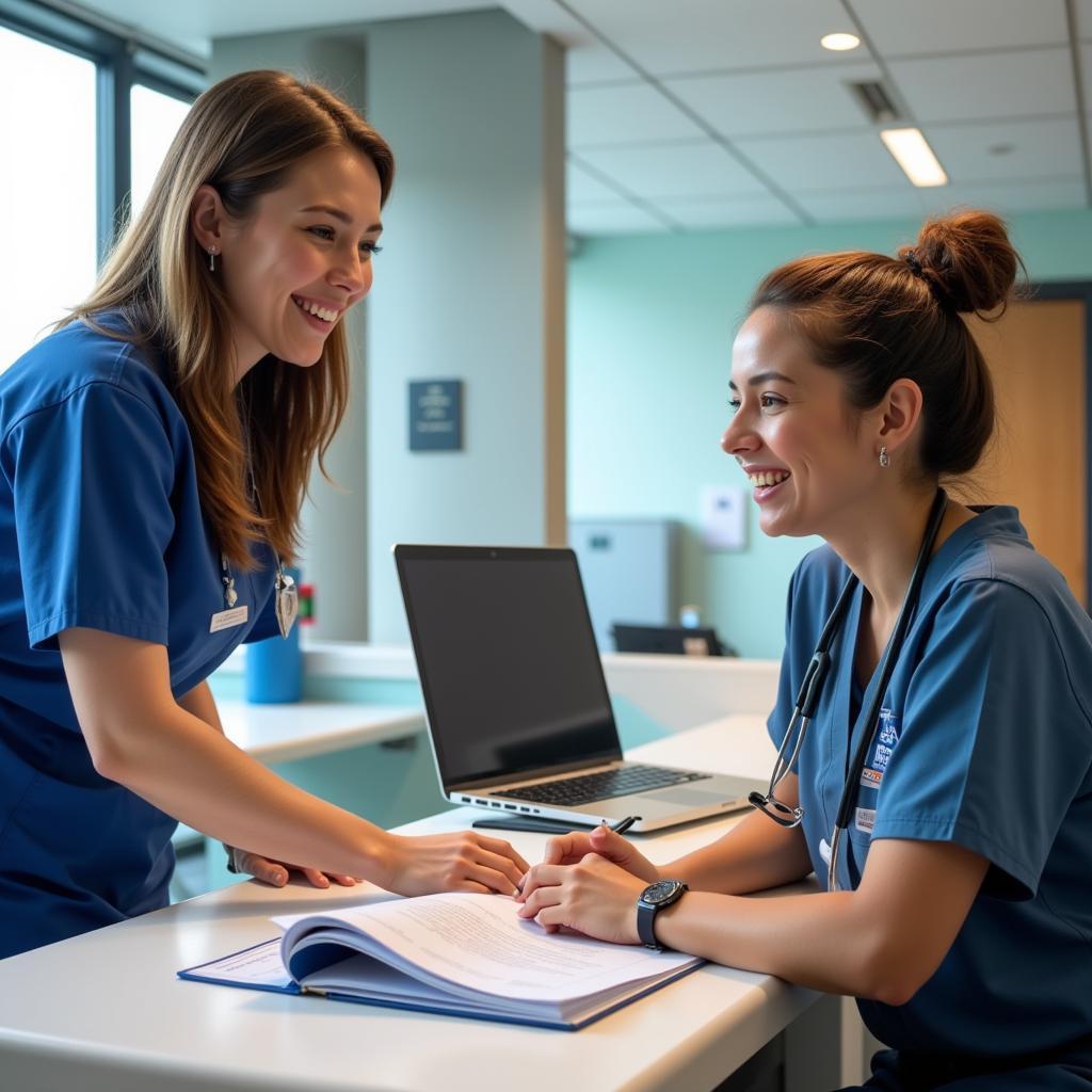 Hospital Information Desk Assisting Patient