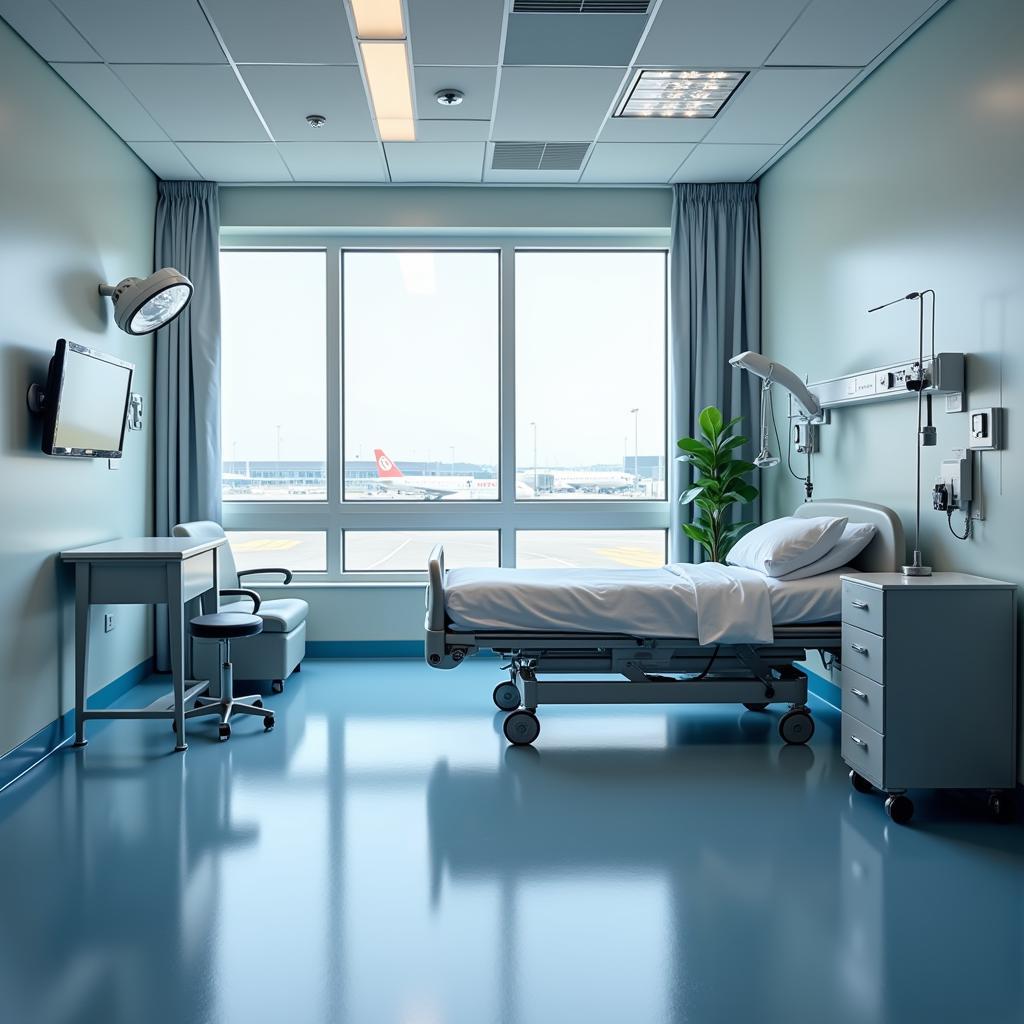 Modern Hospital Patient Room Near Airport