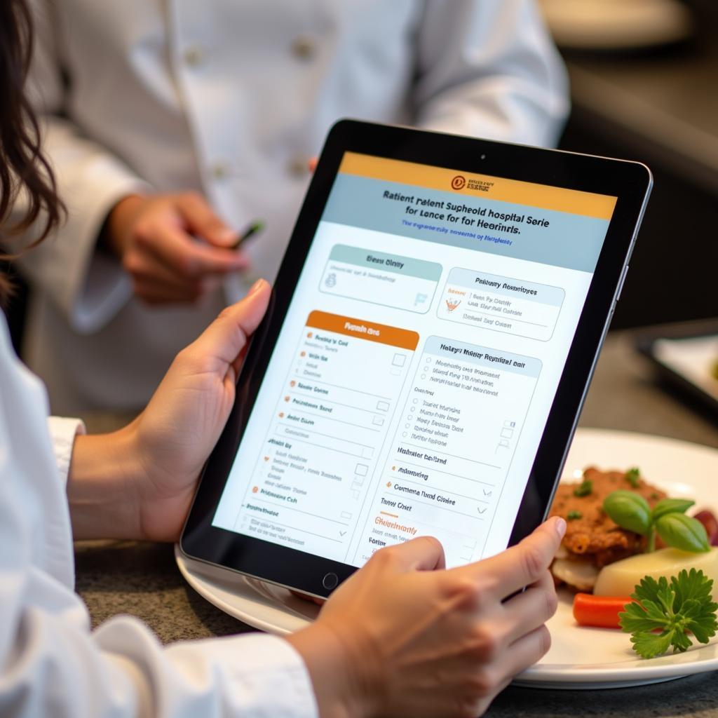 Hospital menu sample with patient feedback integration