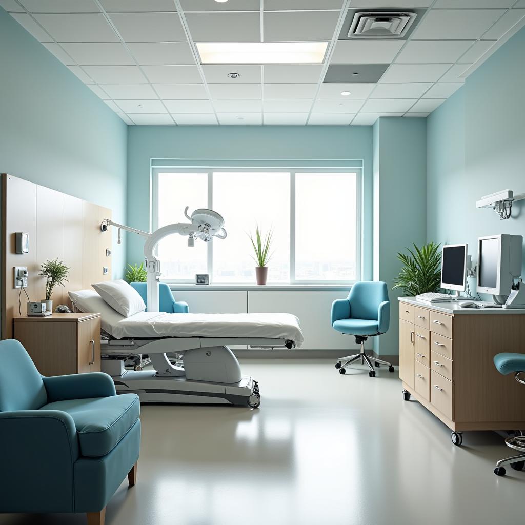 Comfortable and Modern Hospital Patient Room