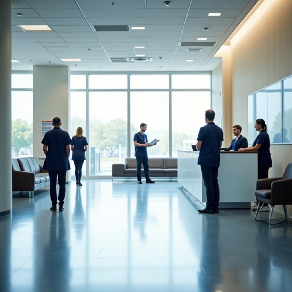 Welcoming Hospital Reception Area with Friendly Staff