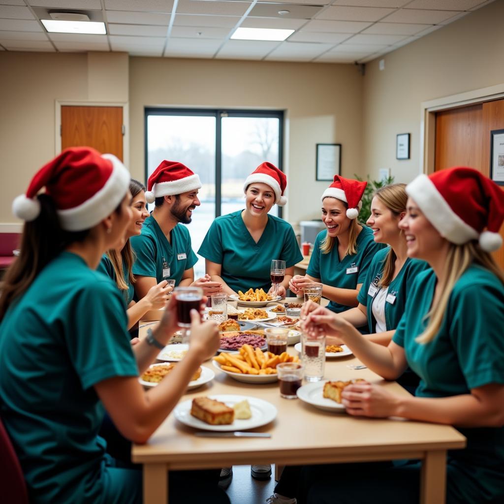 Hospital Staff Celebrate Christmas Together