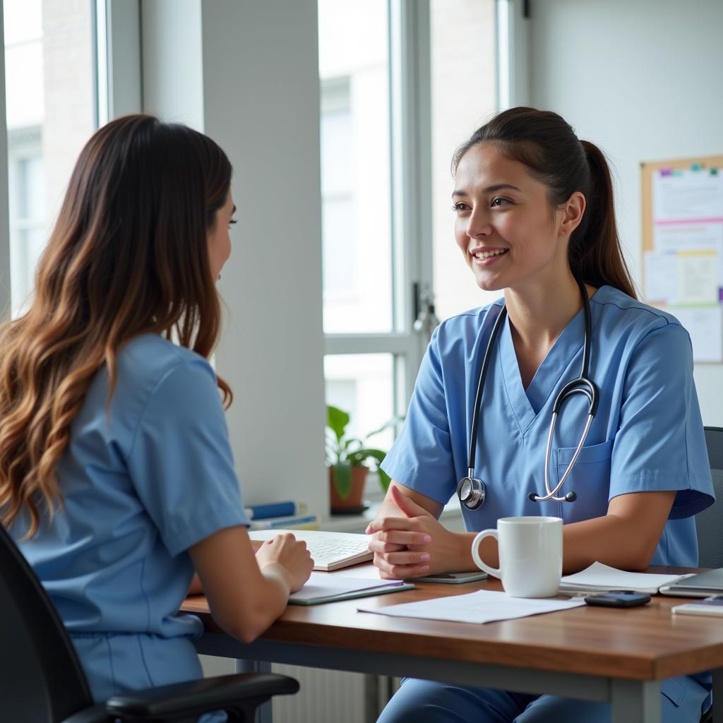 Hospital staff interviewing a candidate for a position