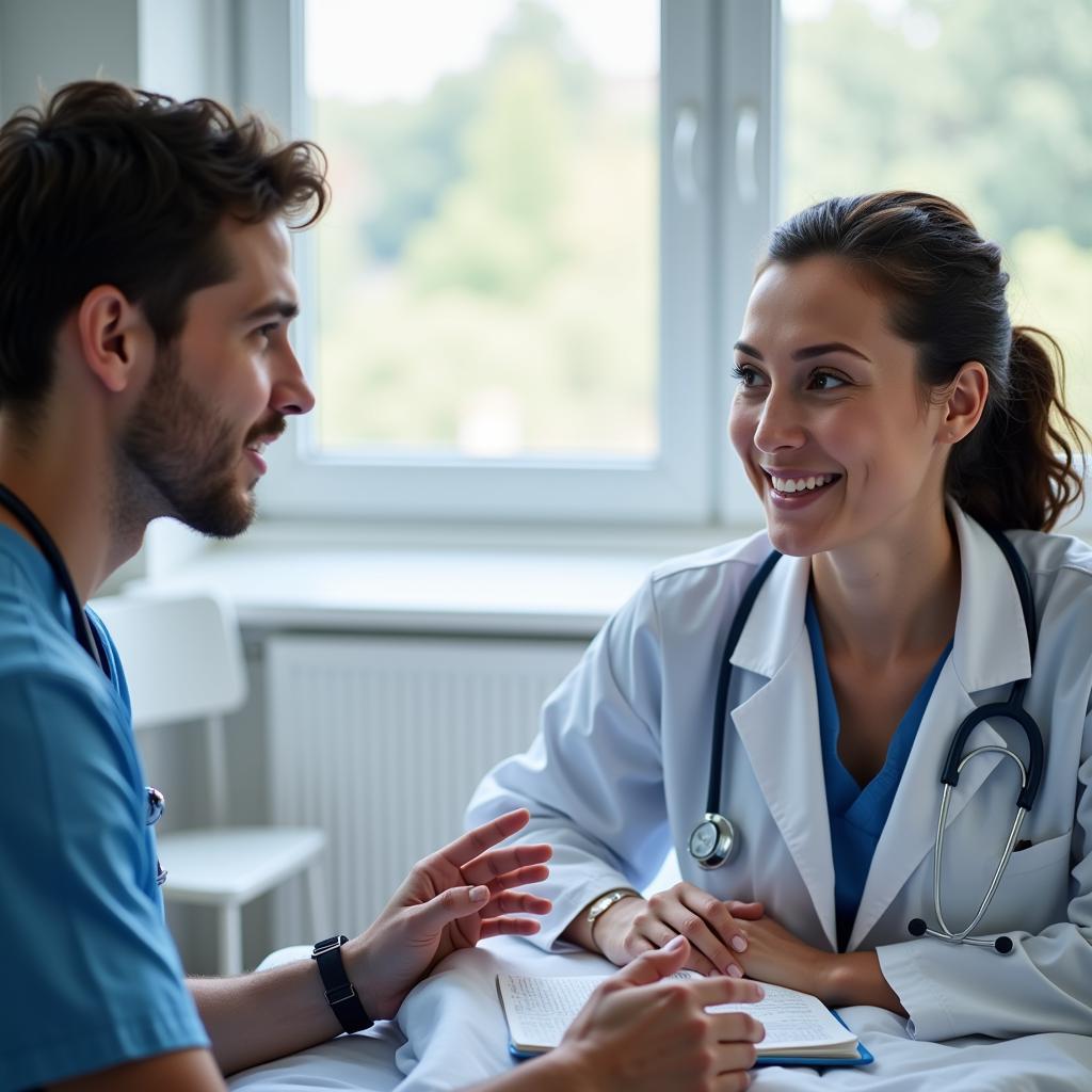 Hospital Staff Communicating with a Patient