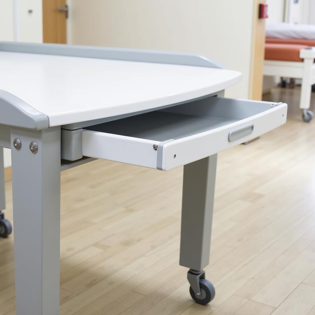 Hospital Tray Table with Storage Drawer