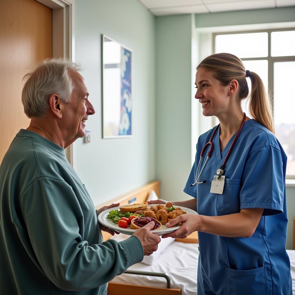 Hospital Volunteer Assisting Patient