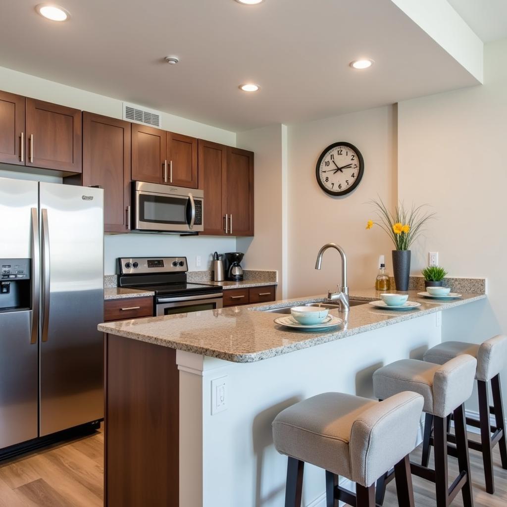 Fully Equipped Kitchen in a Hospitality Apartment