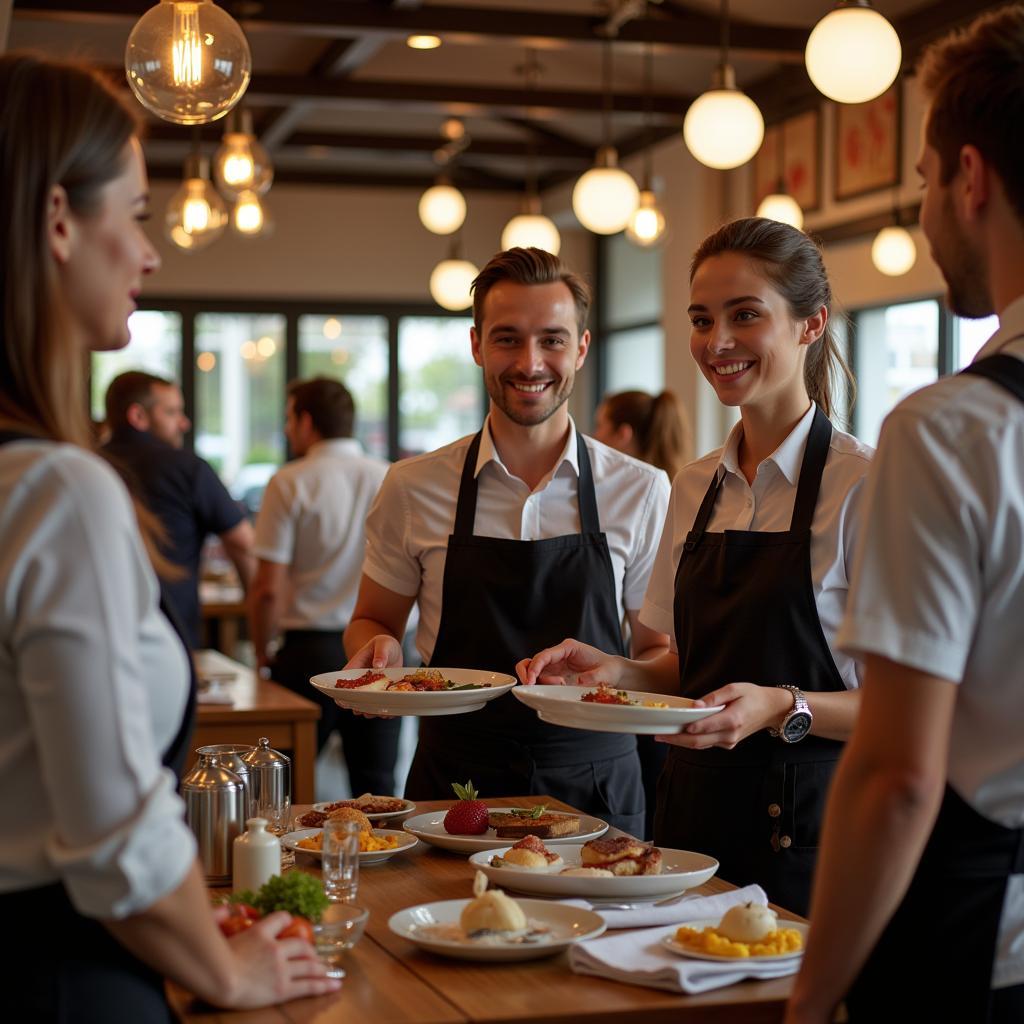 Hospitality Professionals Serving Guests