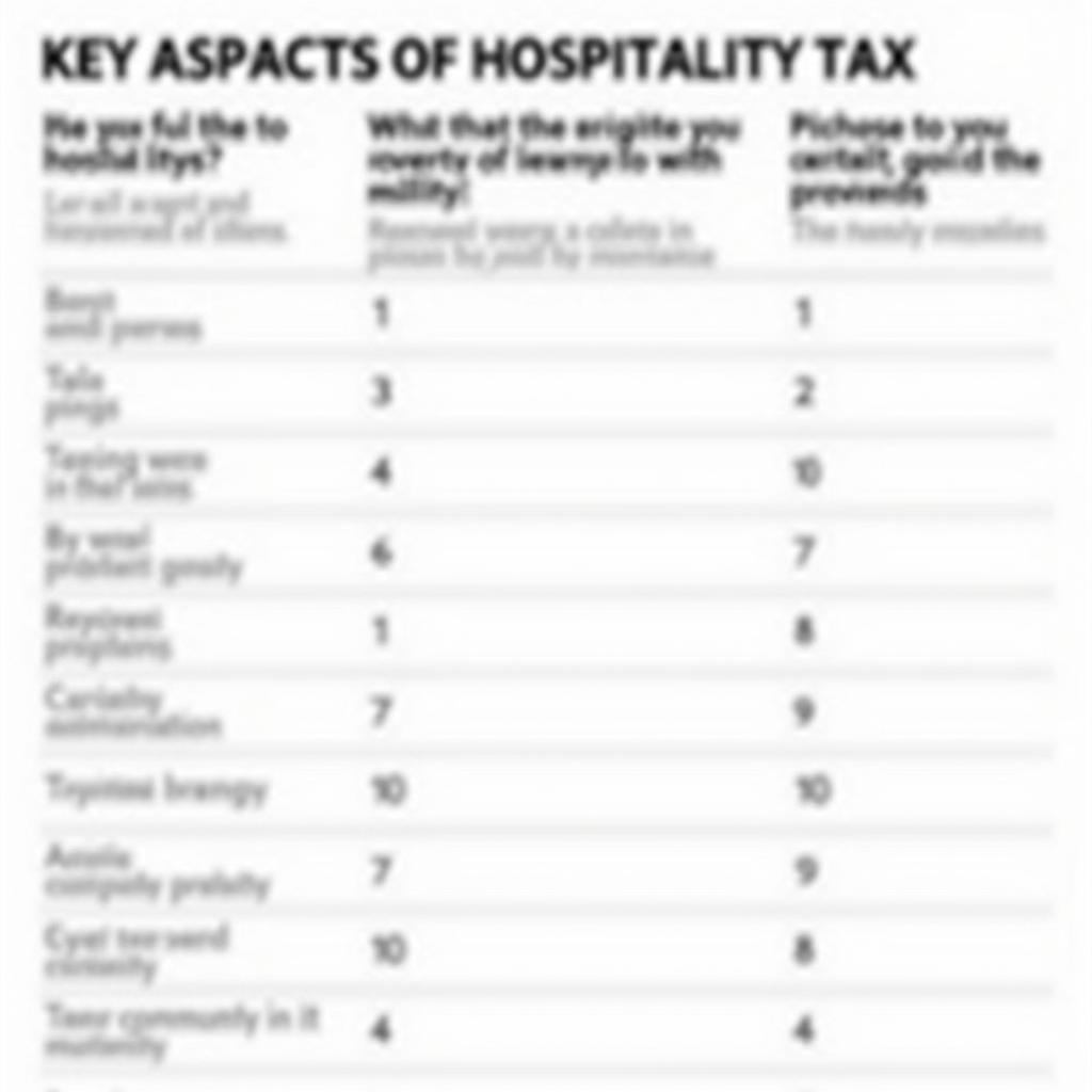 Hospitality Tax Summary