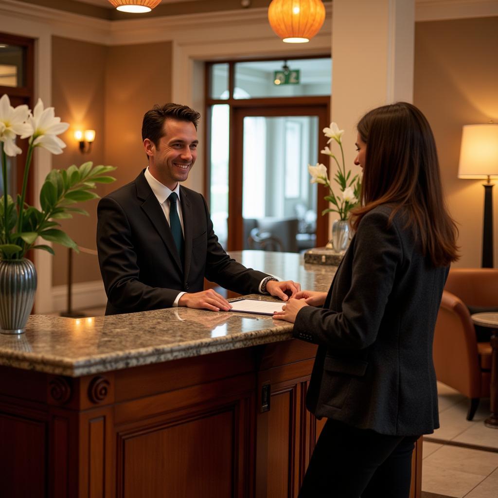 Hotel Concierge Assisting Guest - San Jose Hospital