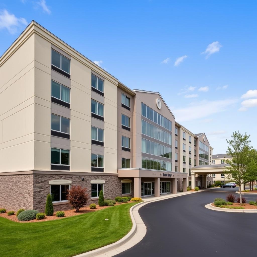 Modern hotel exterior near Stormont Vail Hospital