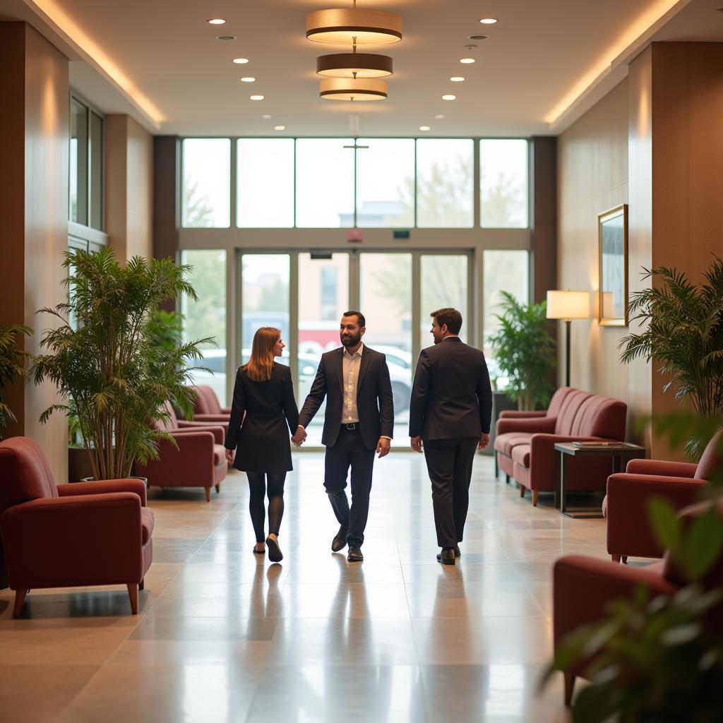 Hotel Lobby with Friendly Staff Near Lutheran Hospital