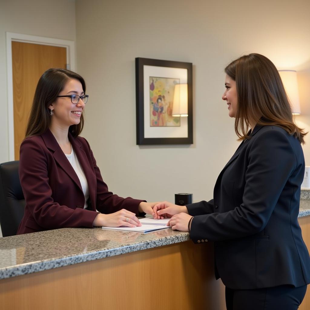 Hotel Management Students Learning Front Desk Operations