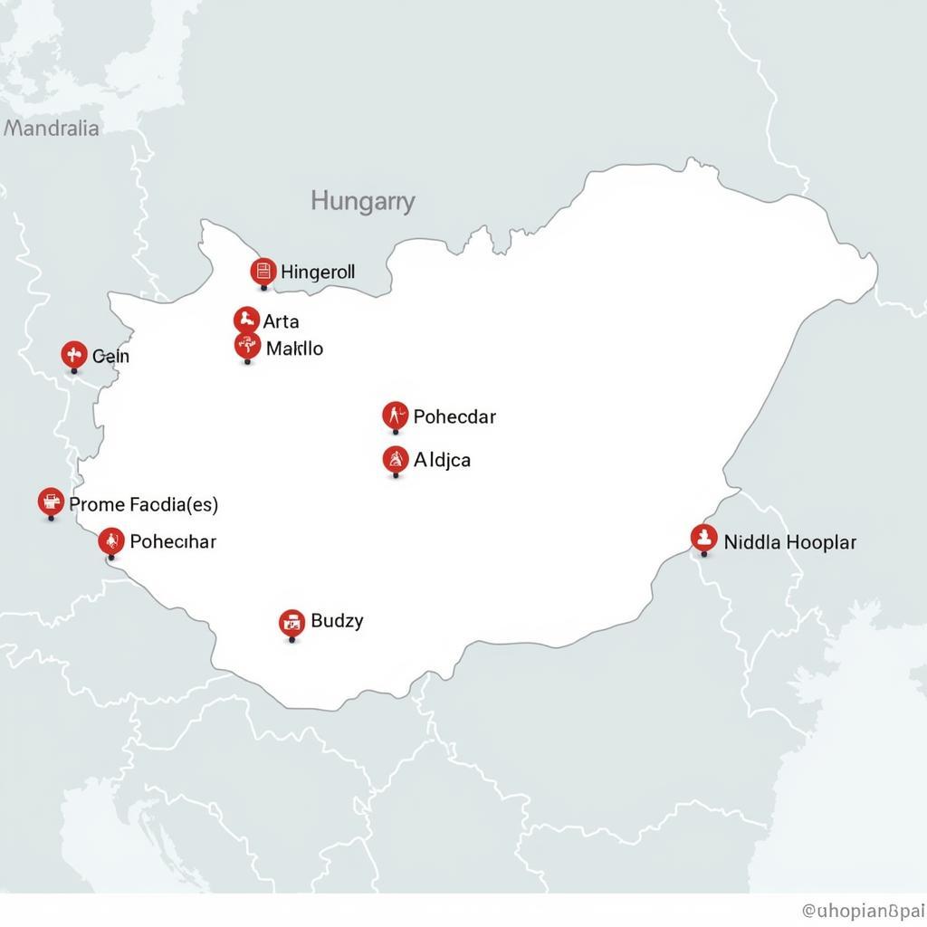 Map of Hospital Locations in Hungary