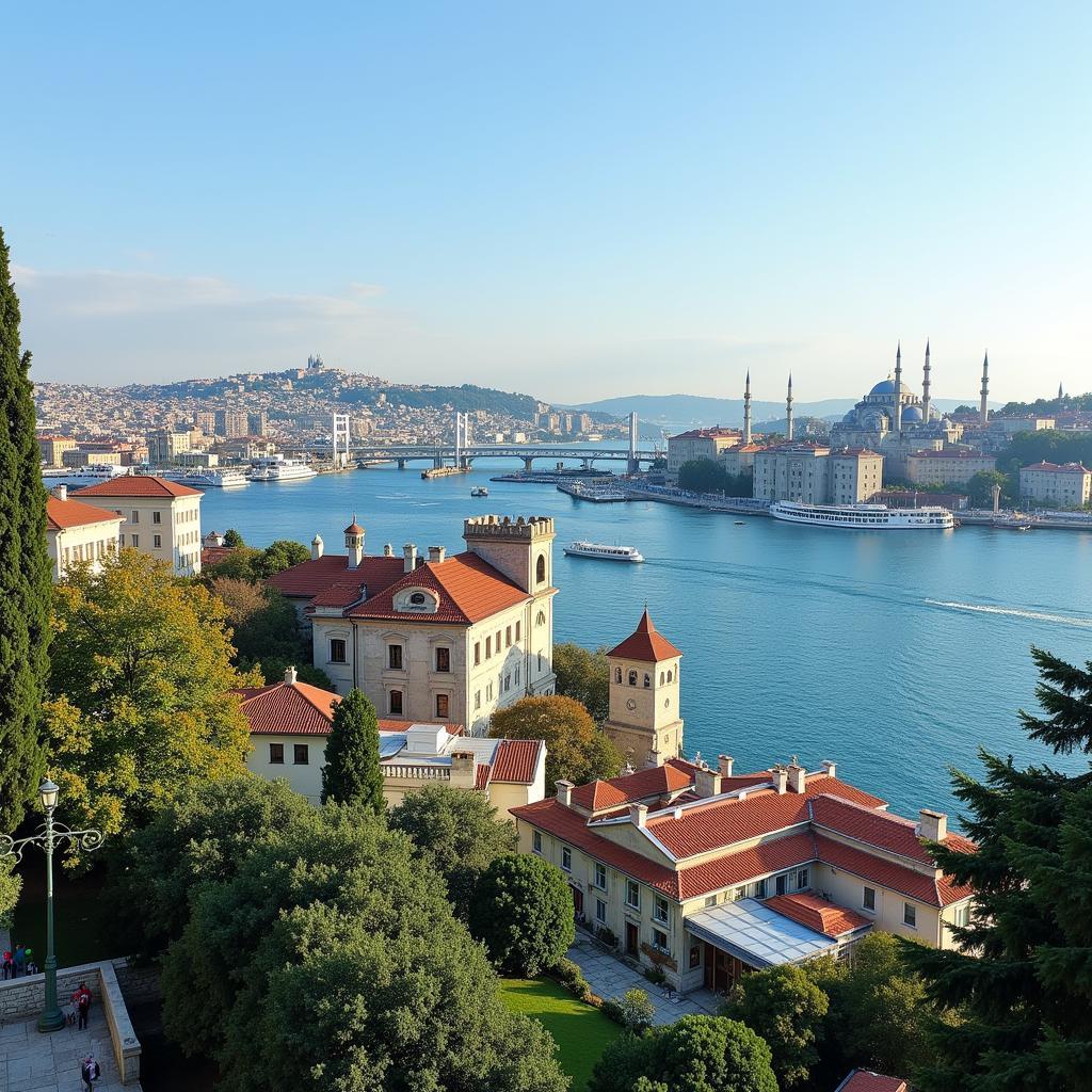 Istanbul Cityscape with Focus on Health and Travel