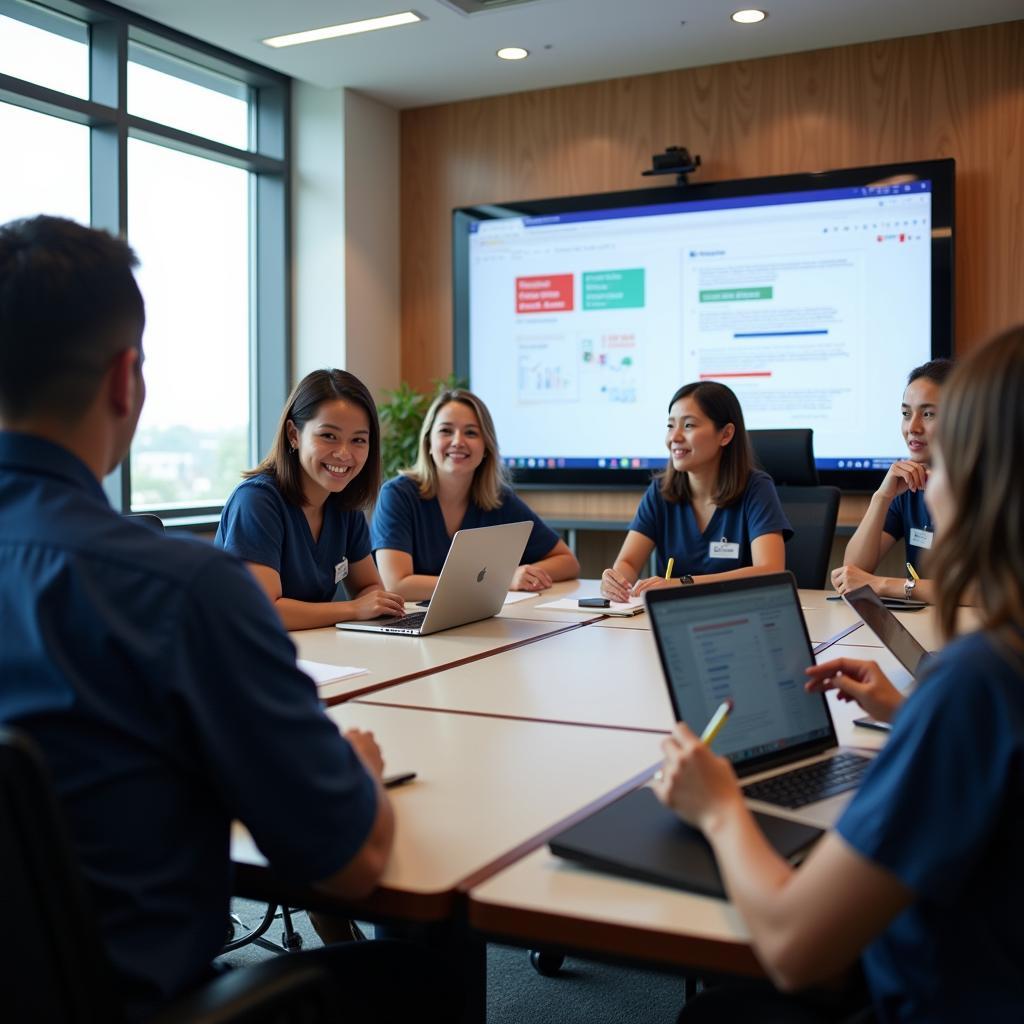 JFK Hospital Edison employees participating in a training session