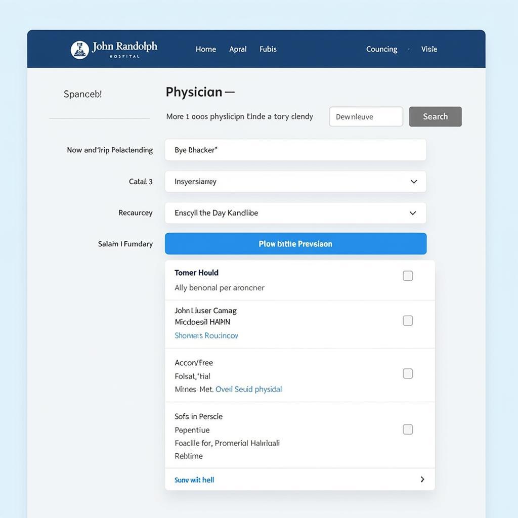 John Randolph Hospital Physician Finder Tool