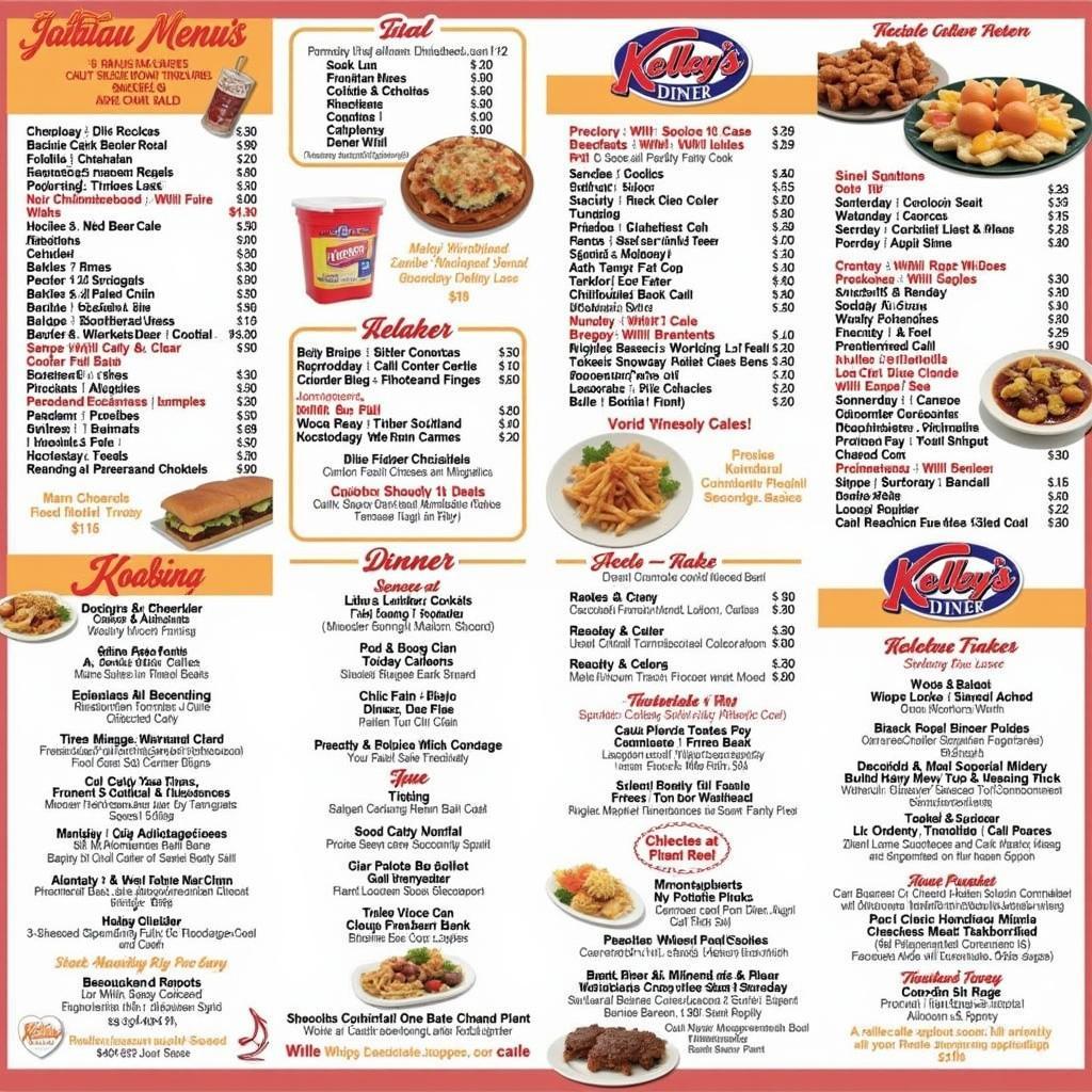 Kelly's Diner Menu at General Hospital