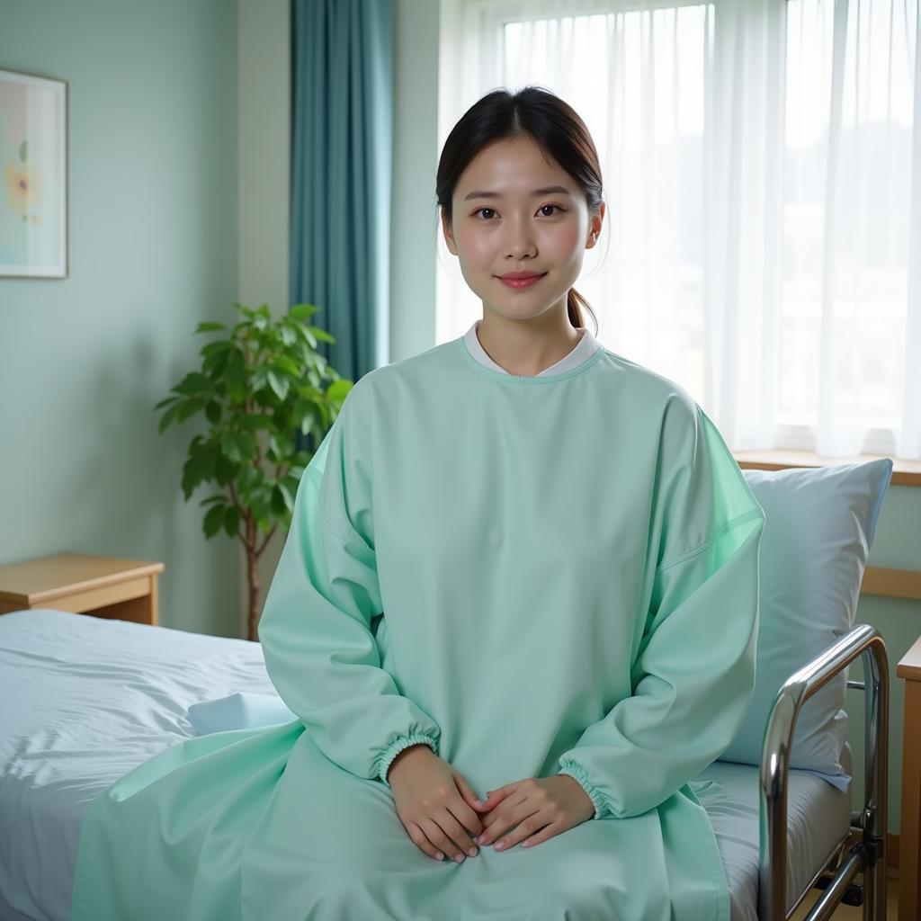 Korean Hospital Gown in a Hospital Room