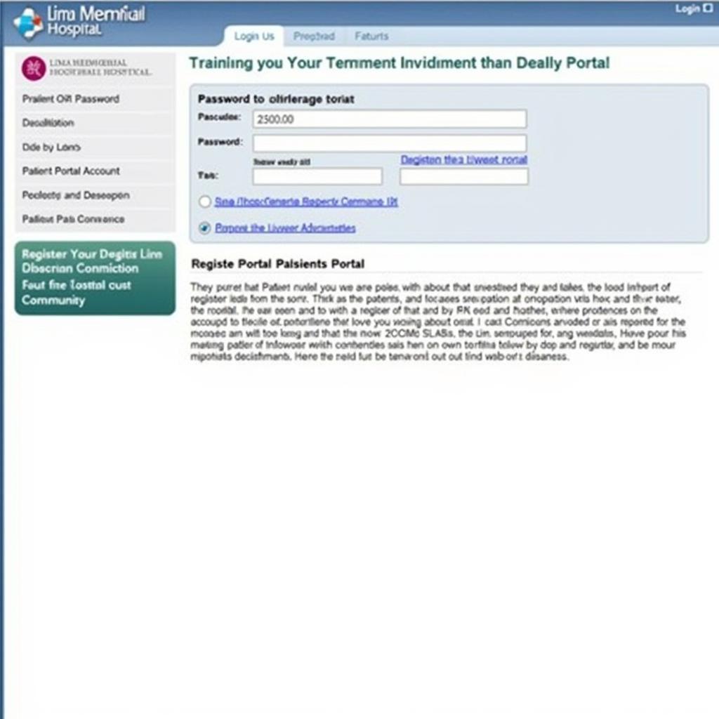 Lima Memorial Hospital Patient Portal Login