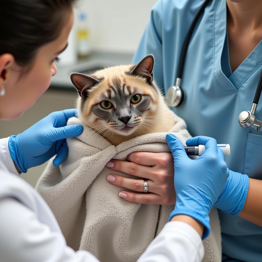 Cat Receiving Care at Lincolnway Animal Hospital