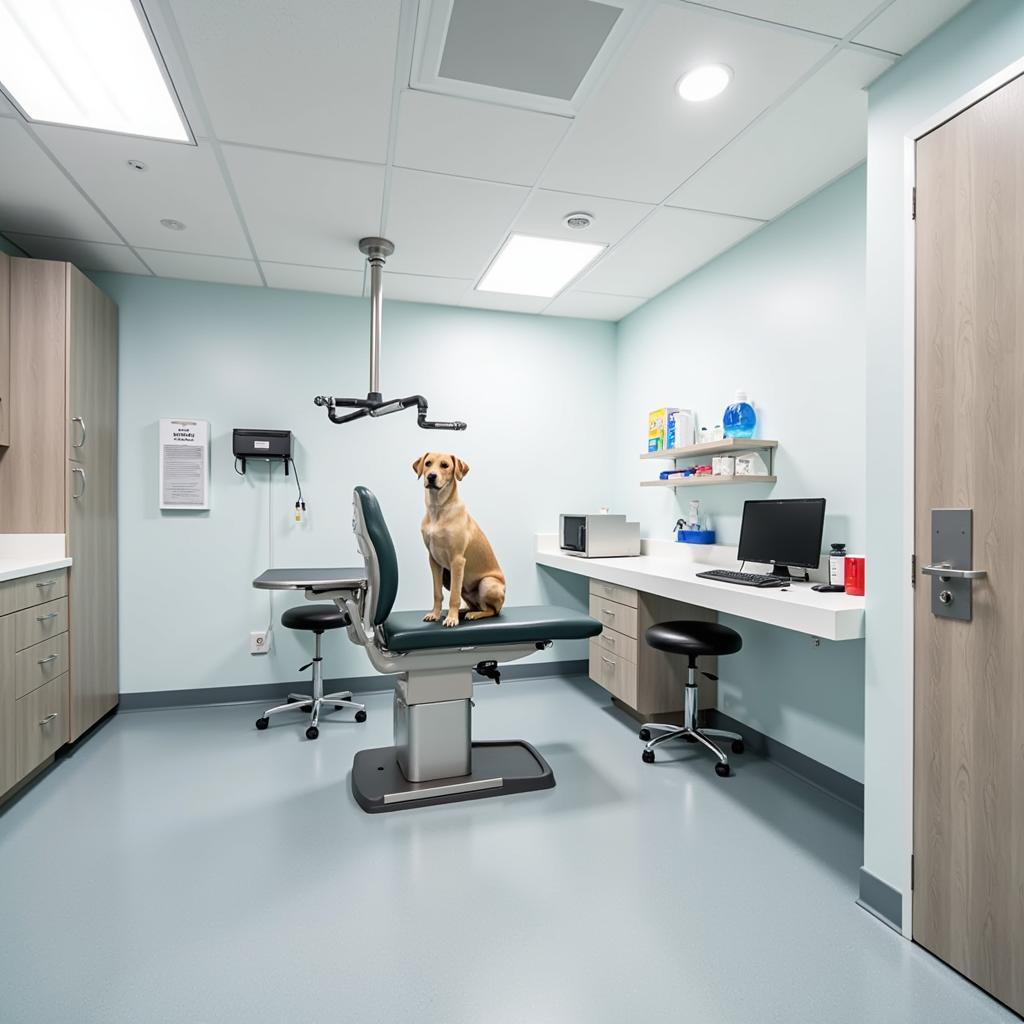 Modern exam room at Lindale Pet Hospital