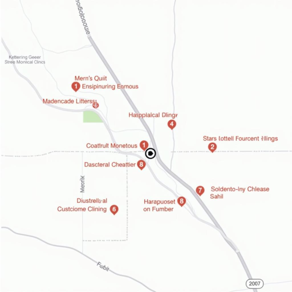 Map of Local Healthcare Options Near Kettering Greene Memorial Hospital