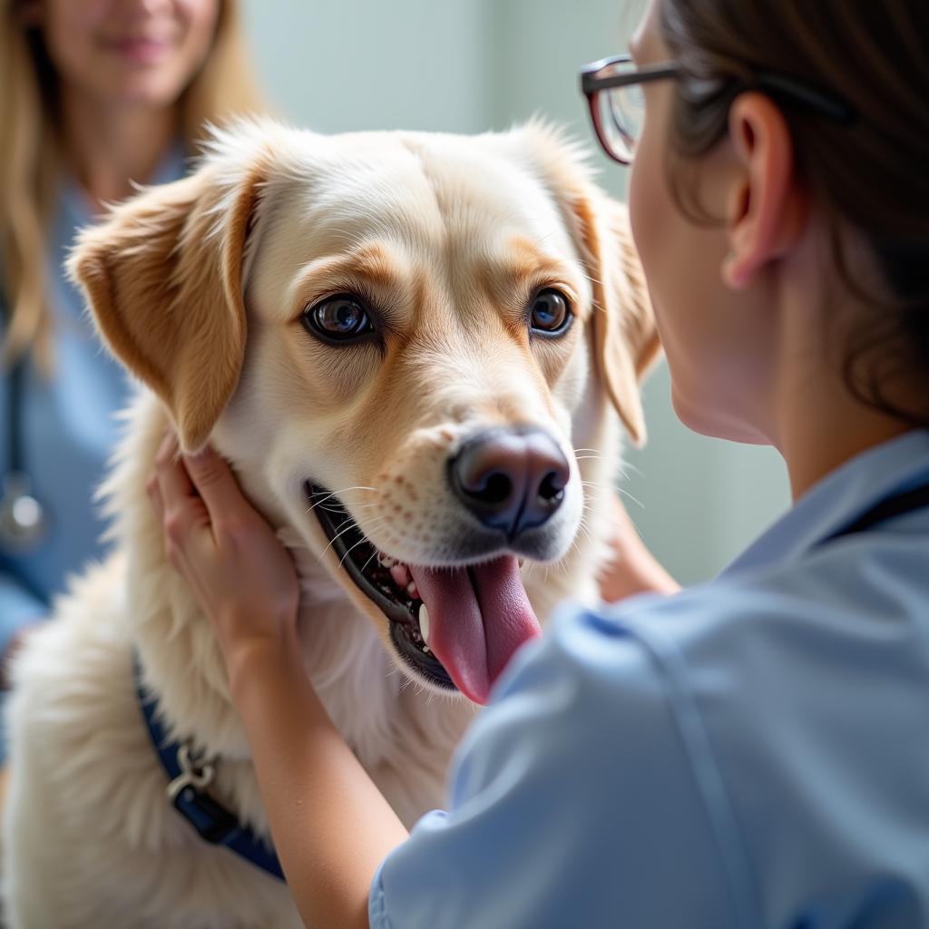 Happy Pet with Veterinarian at Lompoc Vet Hospital