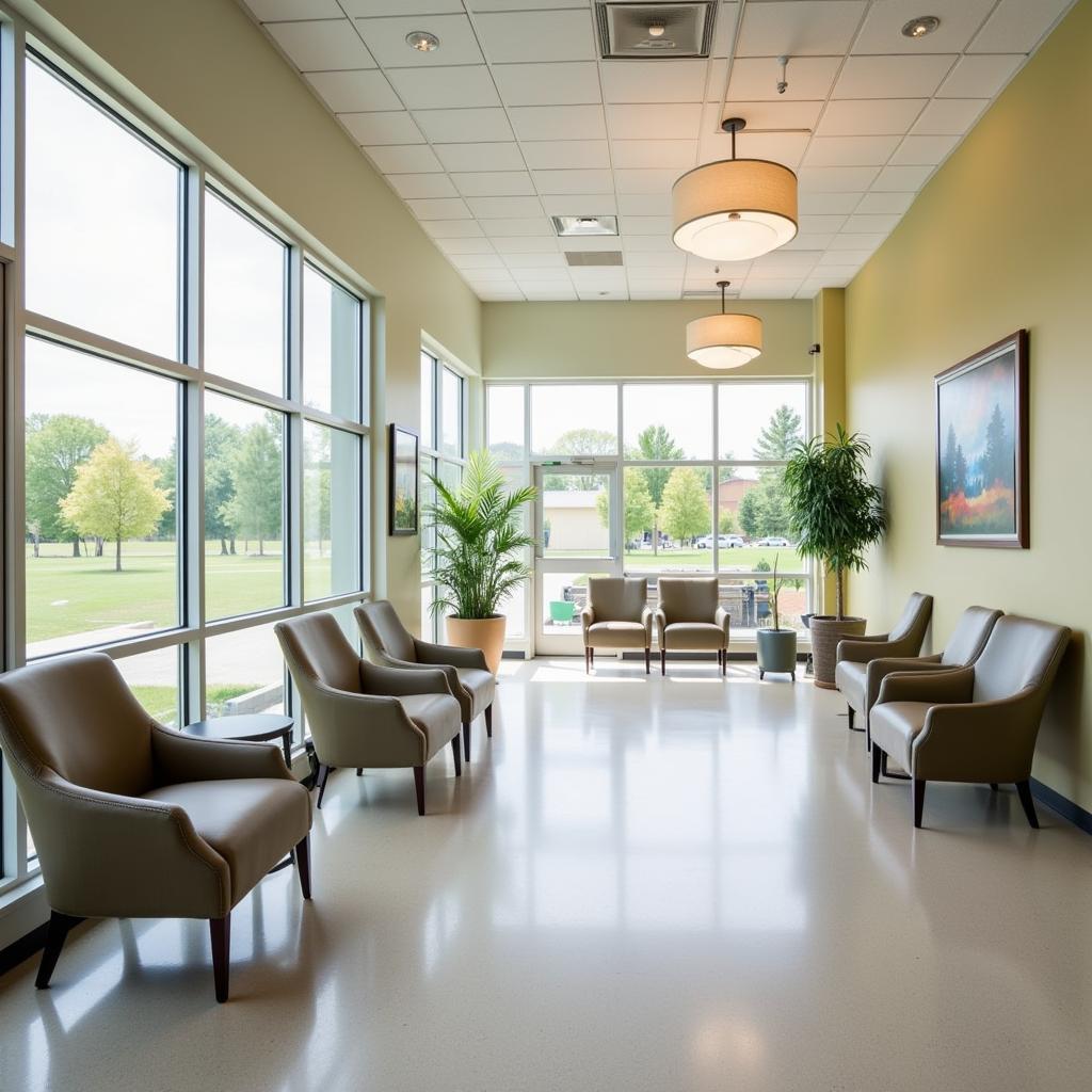 Spacious and comfortable waiting area inside a Long Prairie, Minnesota hospital