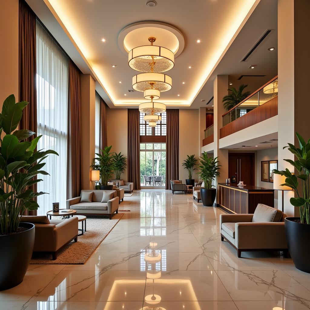 Elegant Lobby of a Luxury Hotel Near Emory