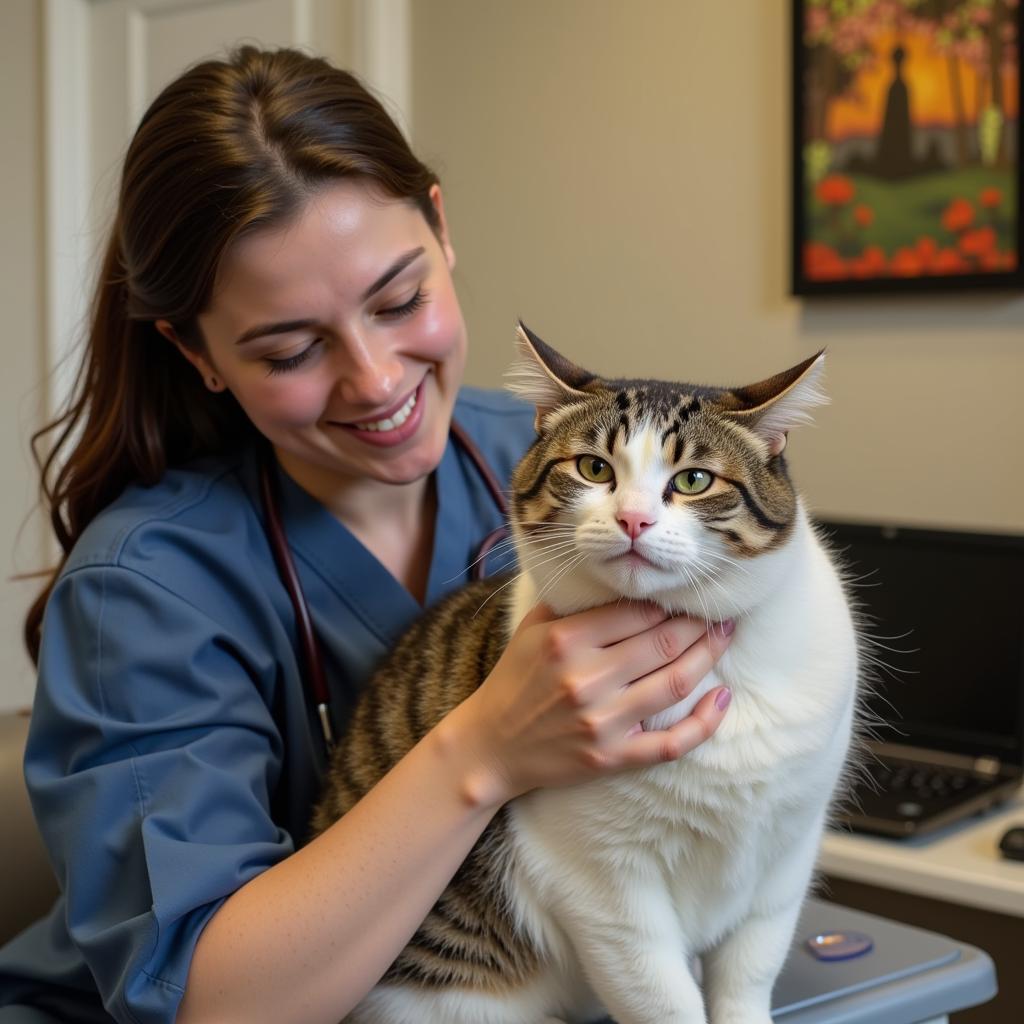 Magee Vet Team Caring for a Cat