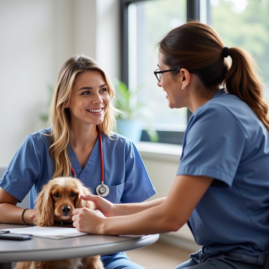 Malaga Veterinarian Consulting with Pet Owner