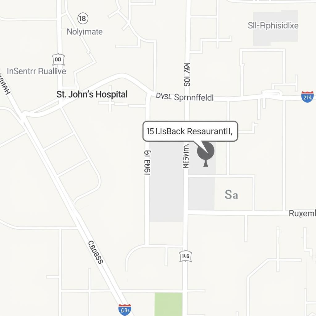 Map Showing Hotels Near St. John's Hospital Springfield IL