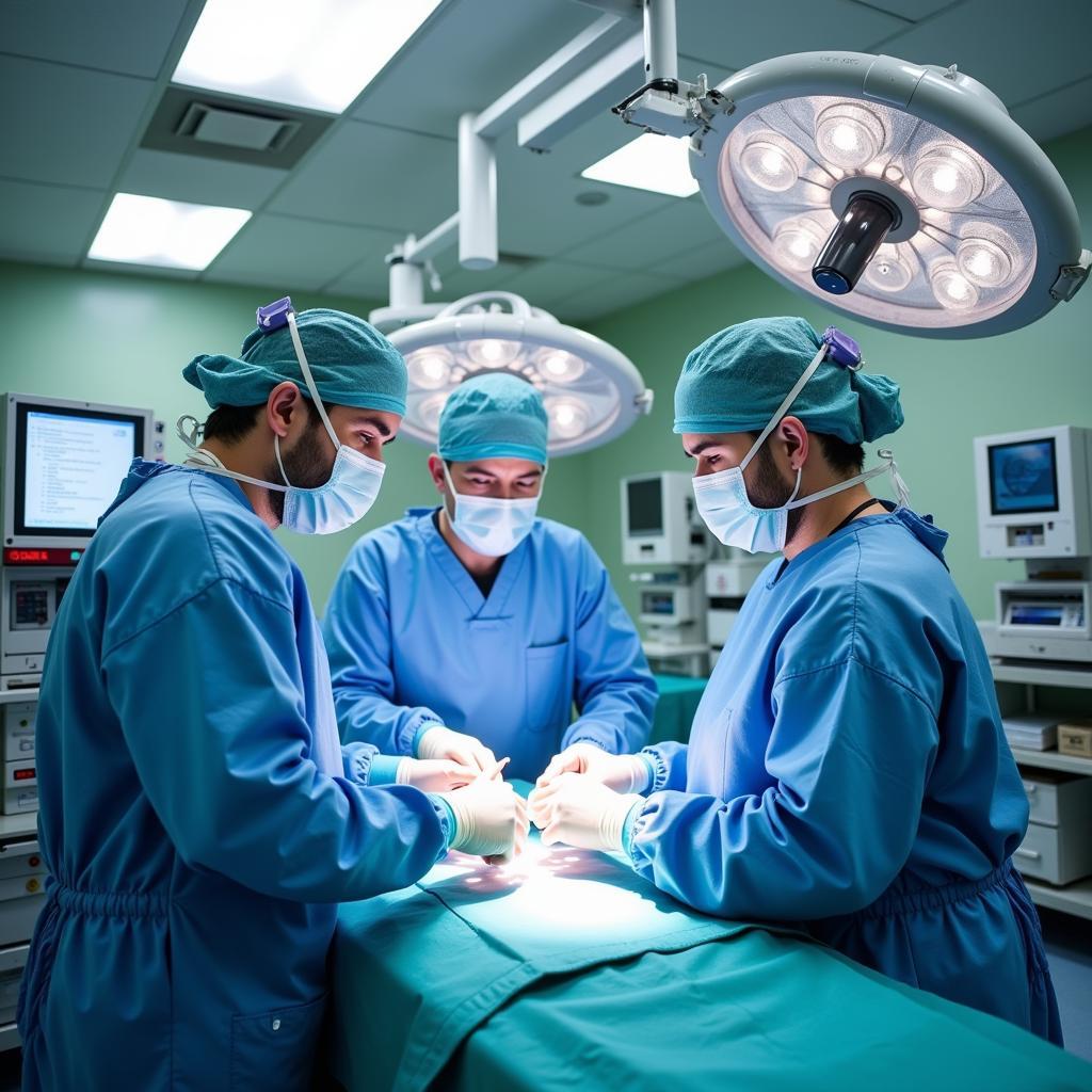 Modern medical equipment and technology in a Maryland magnet hospital operating room.