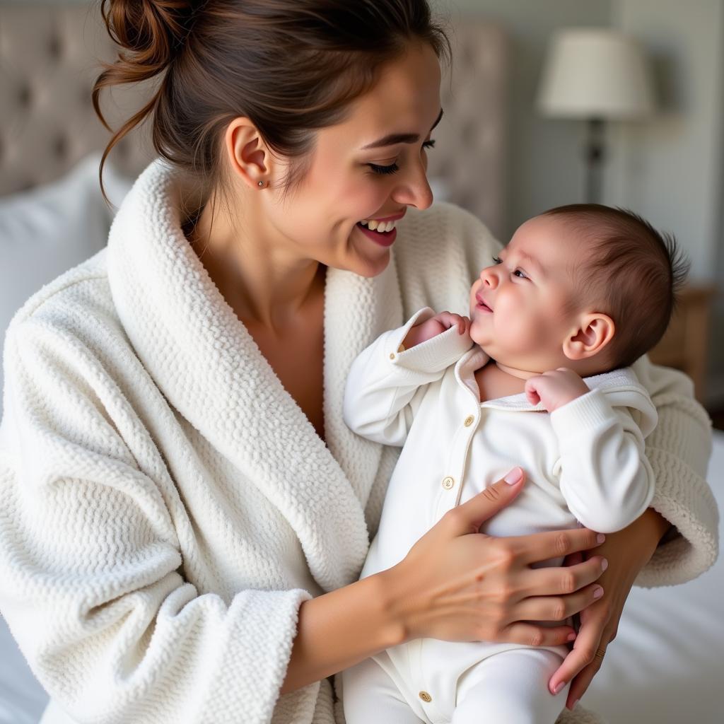 Mom and Baby in Matching Outfits