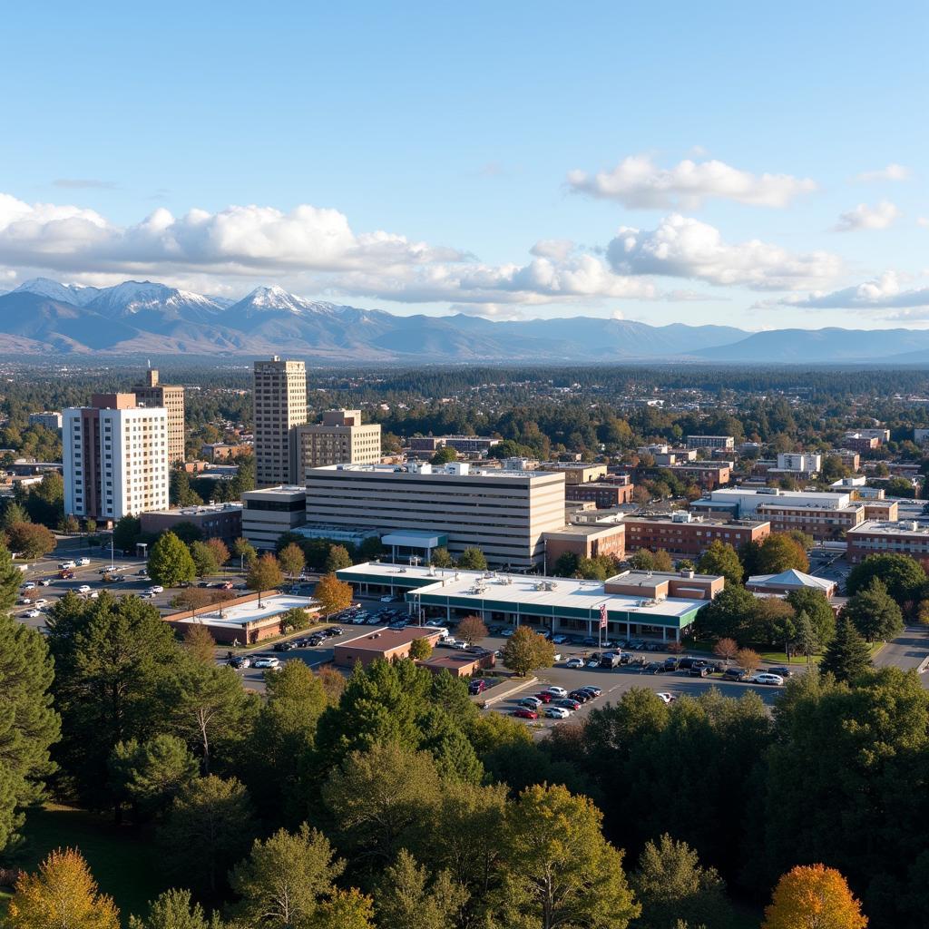 Medford Oregon Cityscape Near Asante Hospital