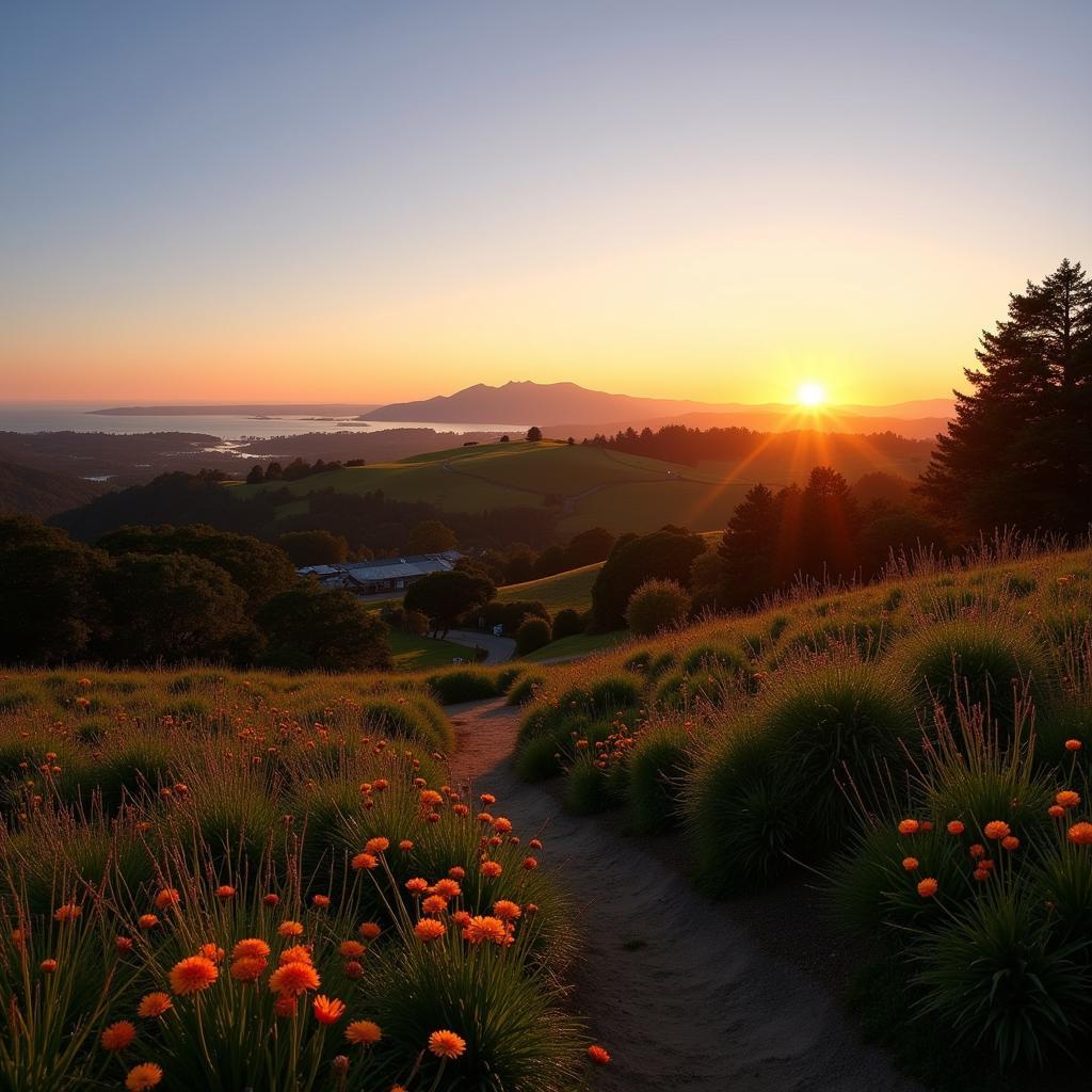 Mendocino Coast Botanical Gardens at Sunset