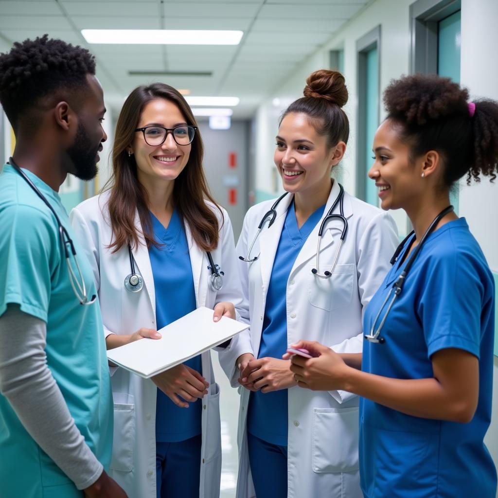 Diverse Methodist Hospital Staff Working Together