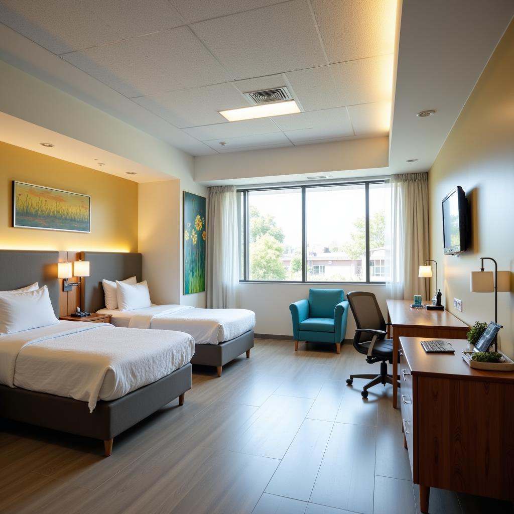 Modern and comfortable patient rooms at San Jose Hospital