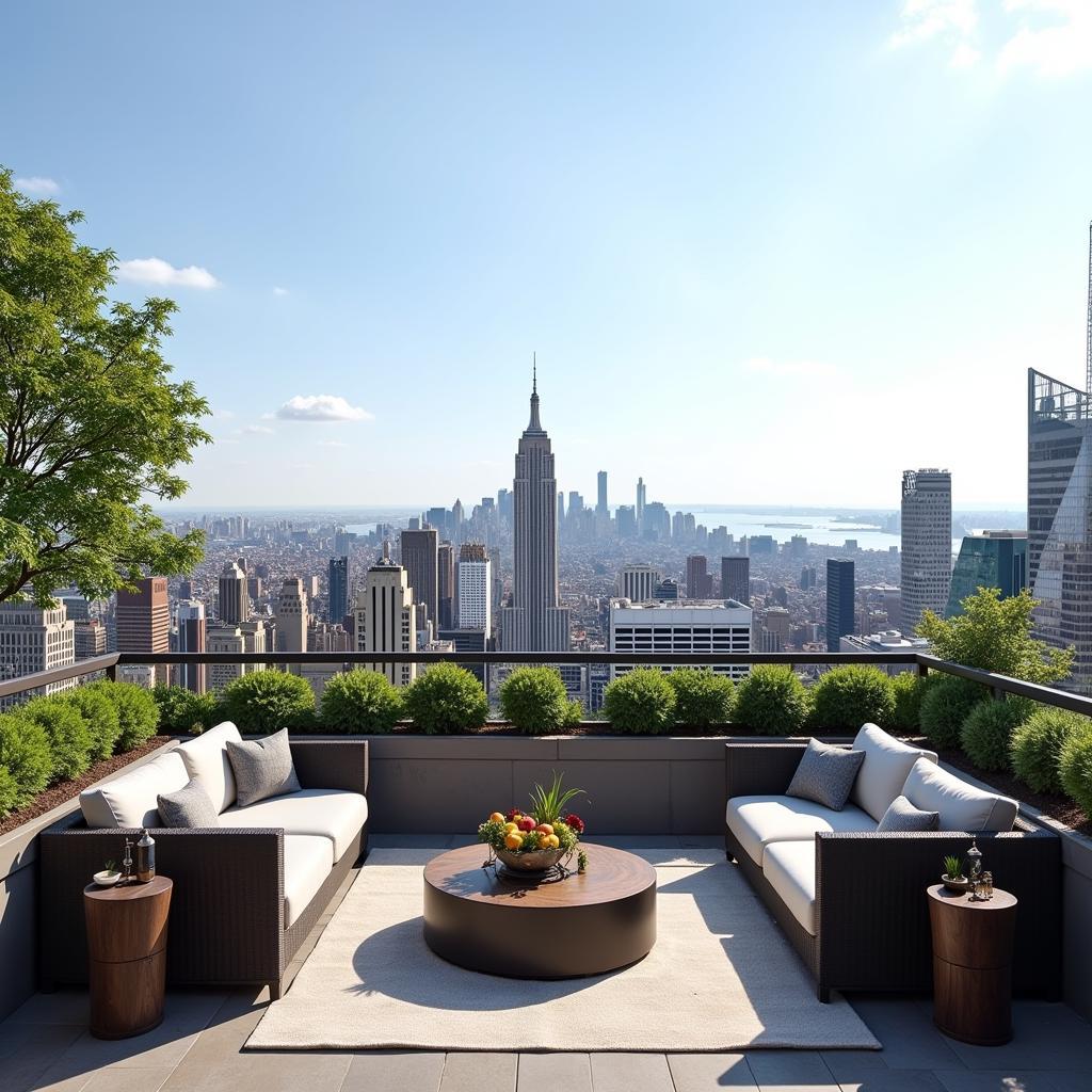 New York City Skyline from a Rooftop Terrace Near NYP Hospital