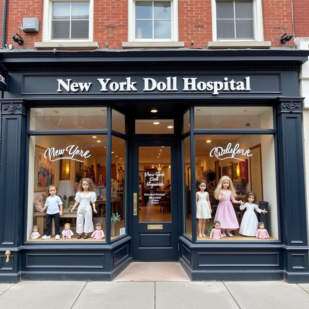 The storefront of the New York Doll Hospital