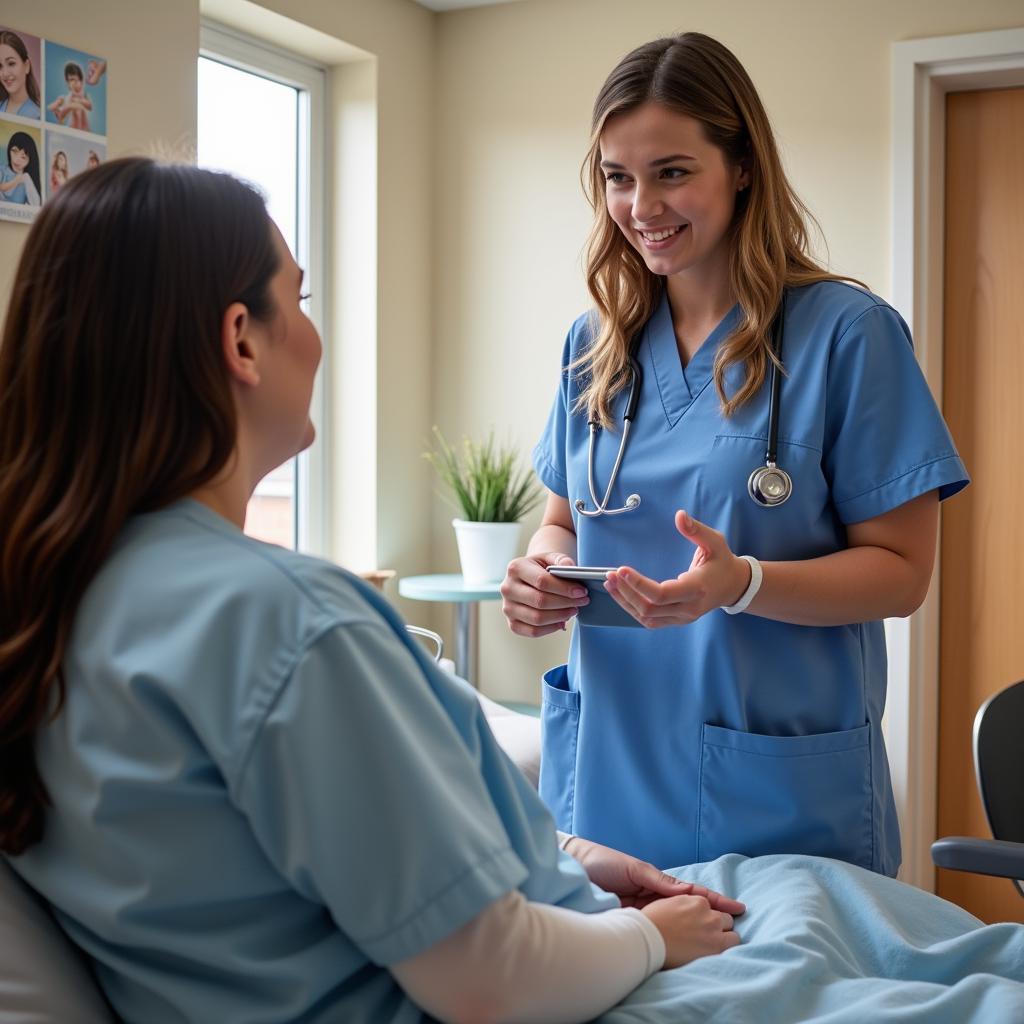 Nurse Discussing Camera Policy with Patient