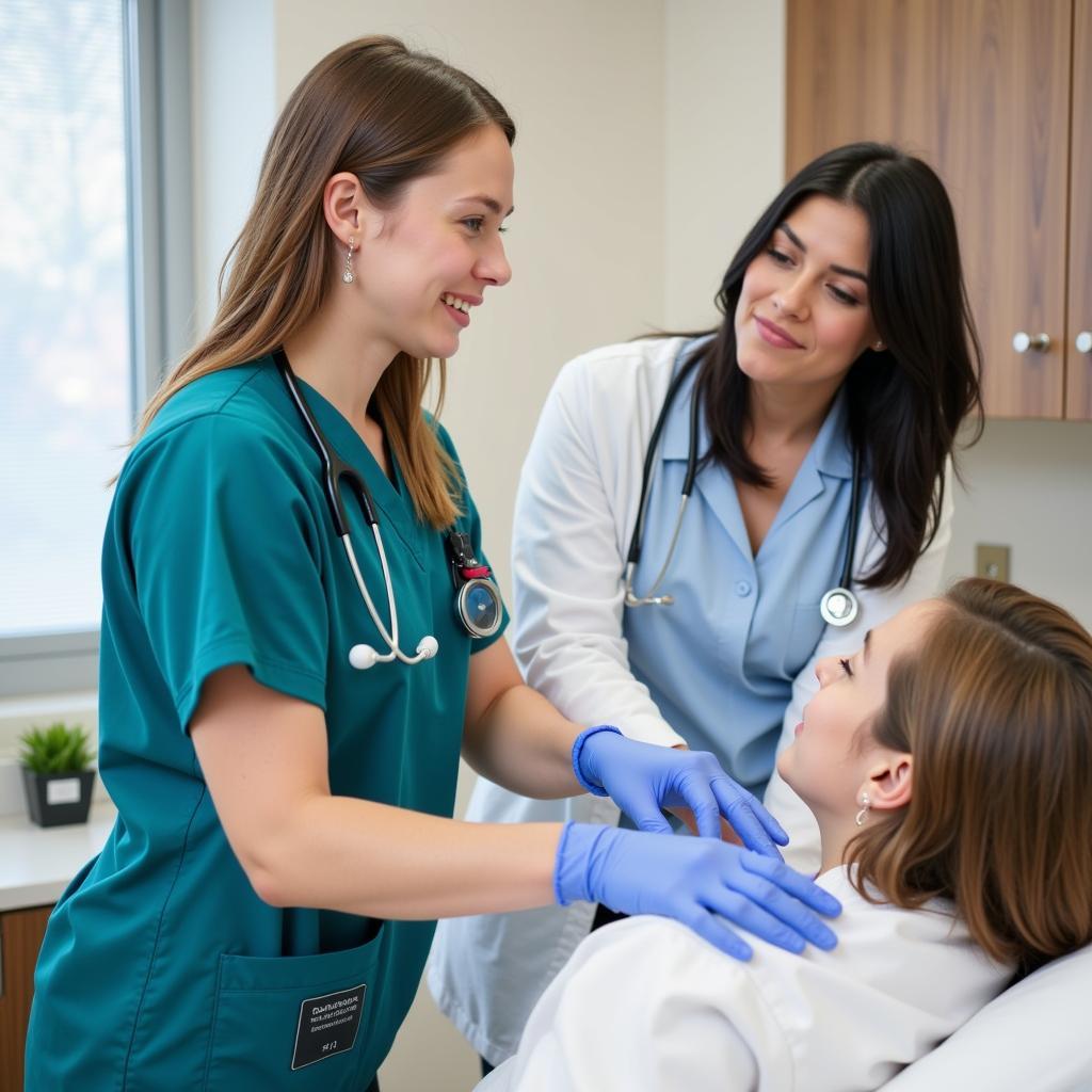 Nurse Resident Working with Preceptor