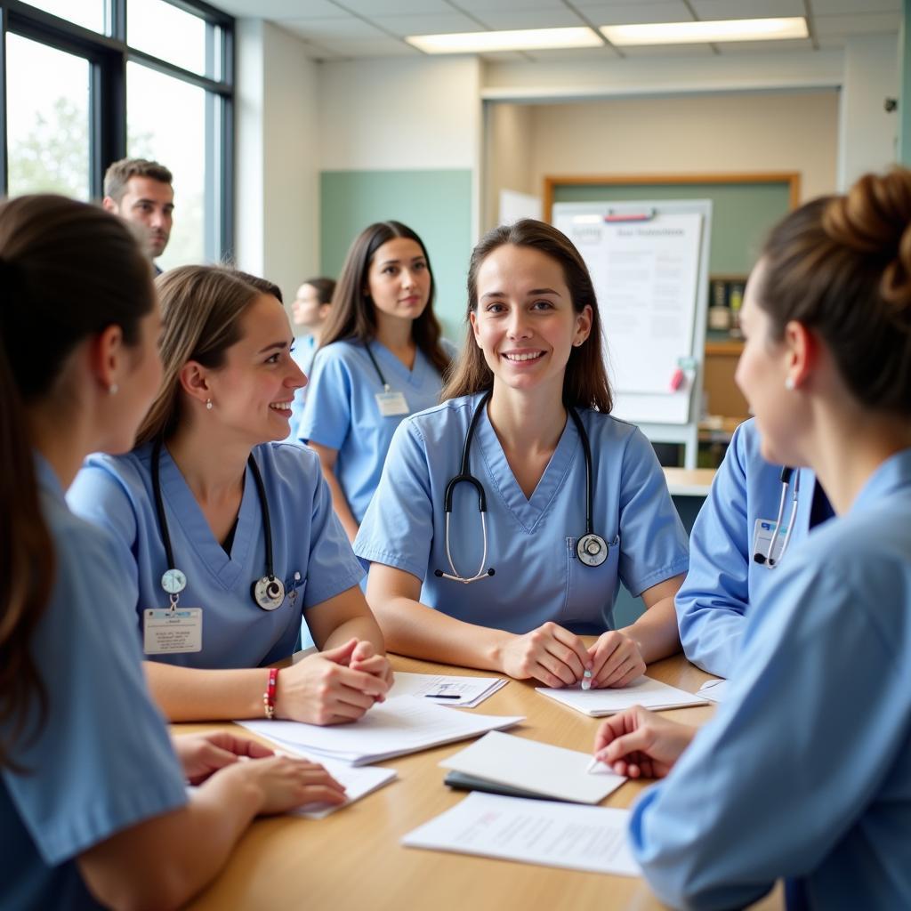 Nurse residents collaborating with an interdisciplinary team