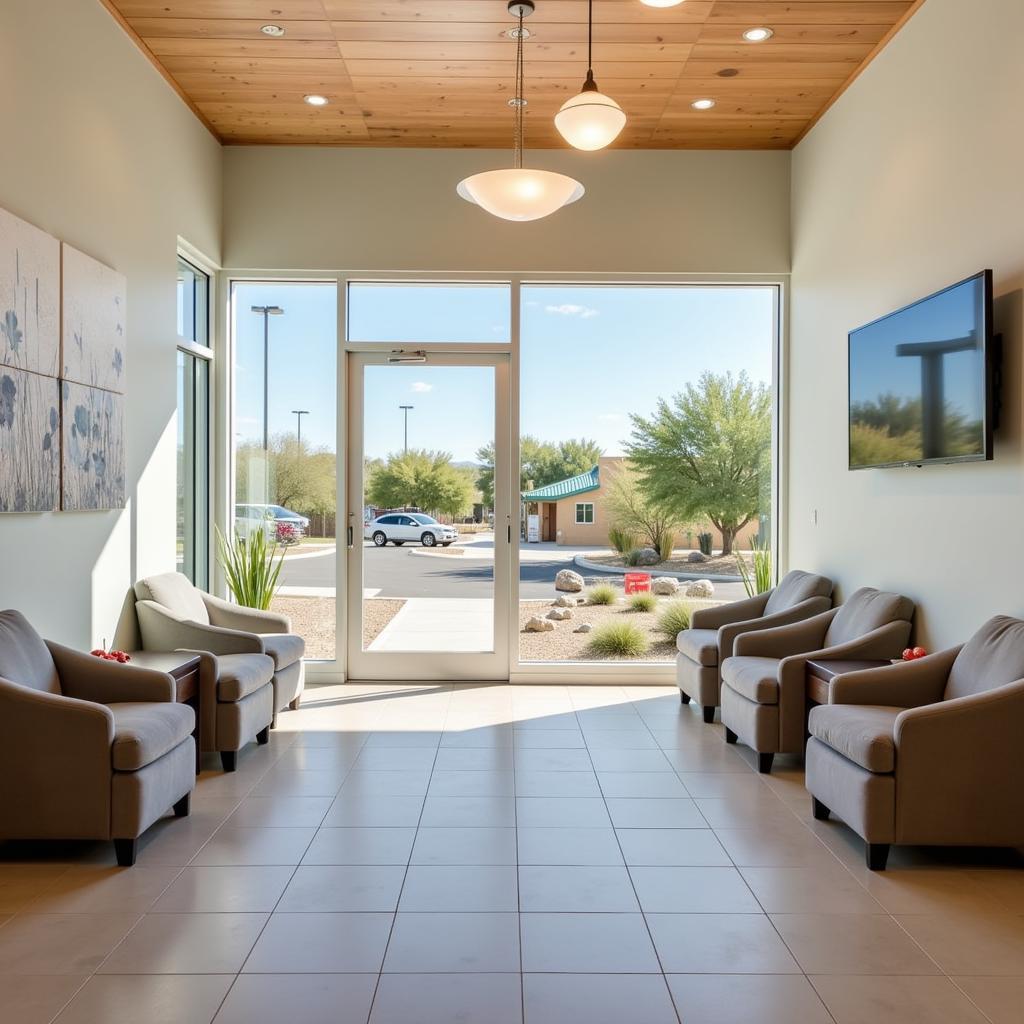 Comfortable and welcoming waiting area in a Nye County veterinary hospital