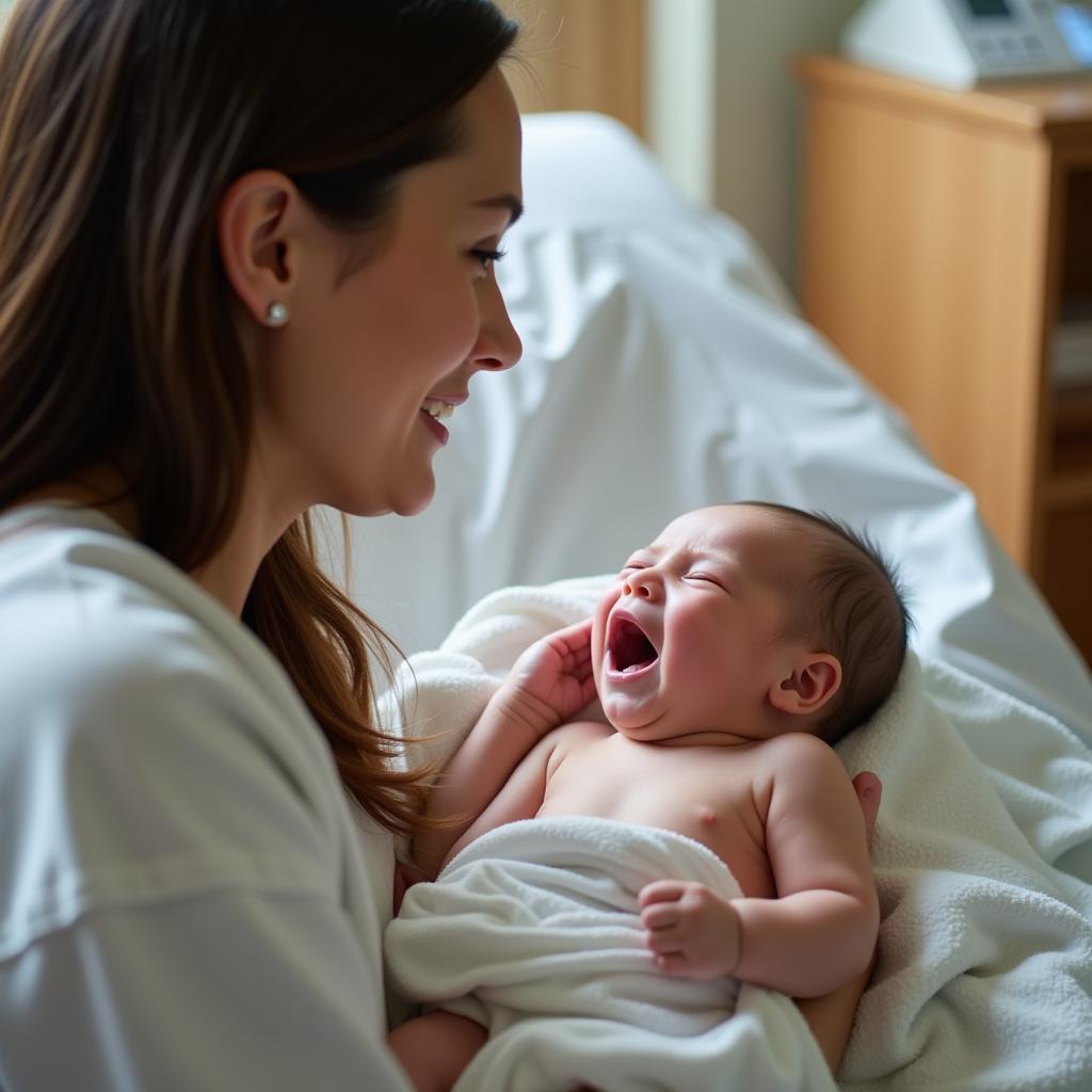 Parent Comforting Baby in Hospital