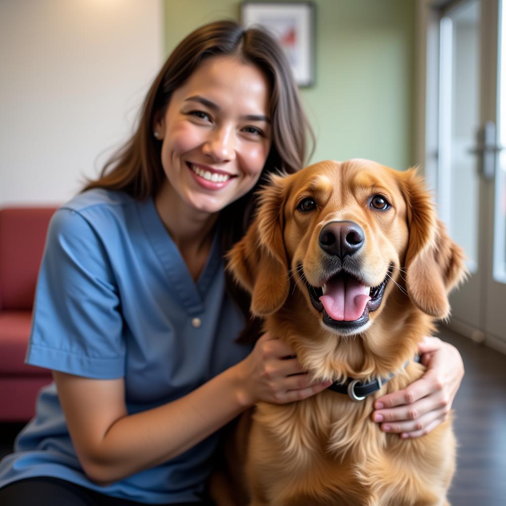 Happy Pet and Owner at Park Avenue Animal Hospital Memphis