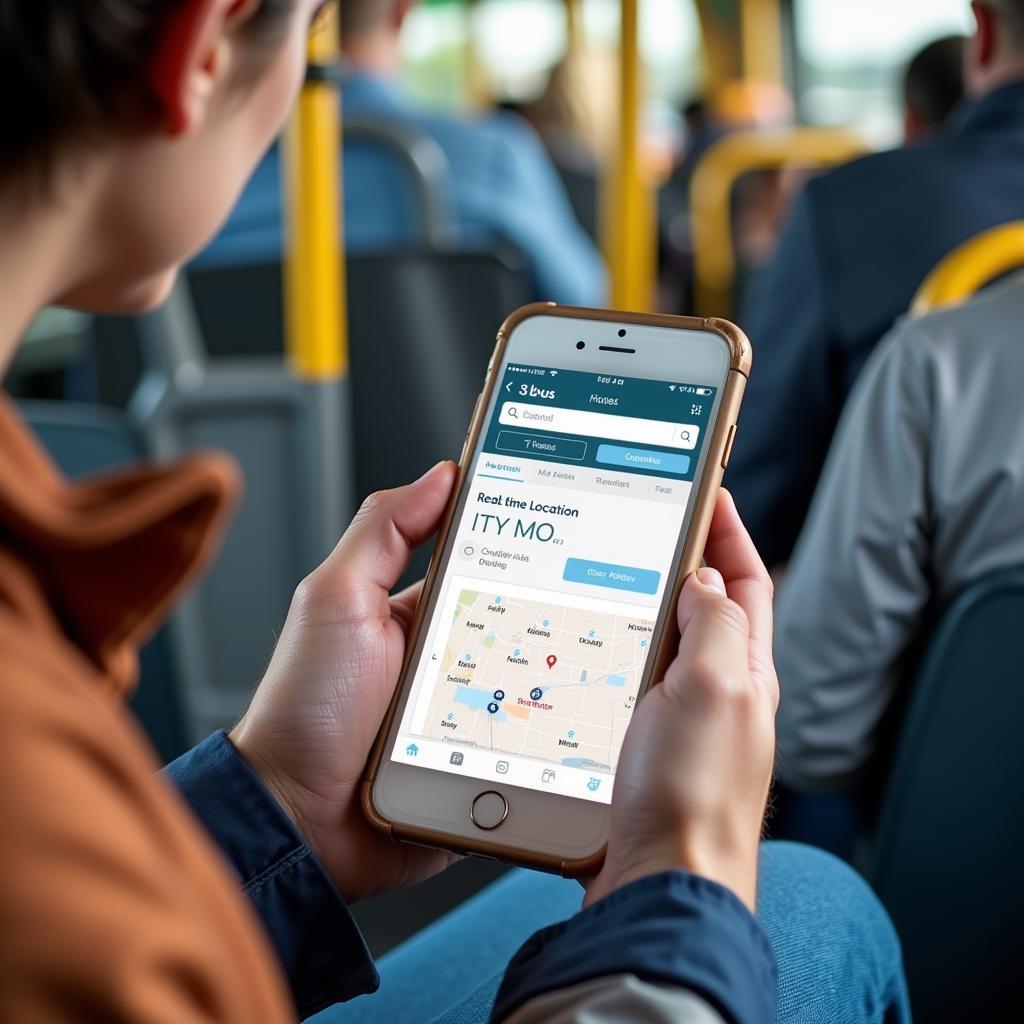 Passenger Using San Jose Bus App