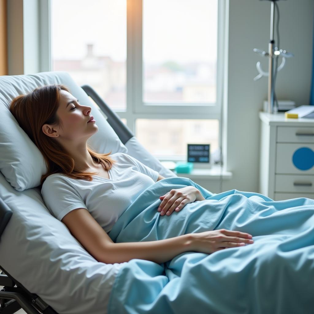 Patient Comfortably Resting in Hospital Bed