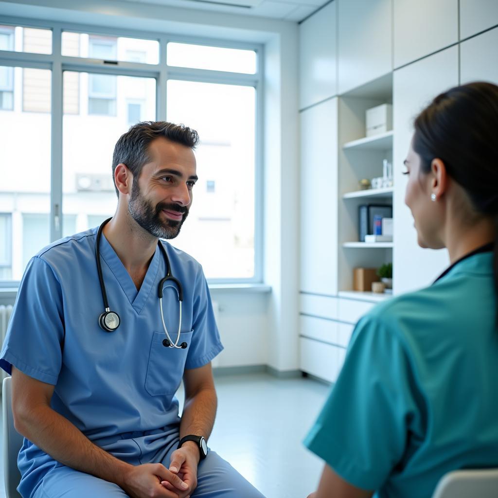 Patient Consulting with a Doctor in a Turkish Hospital